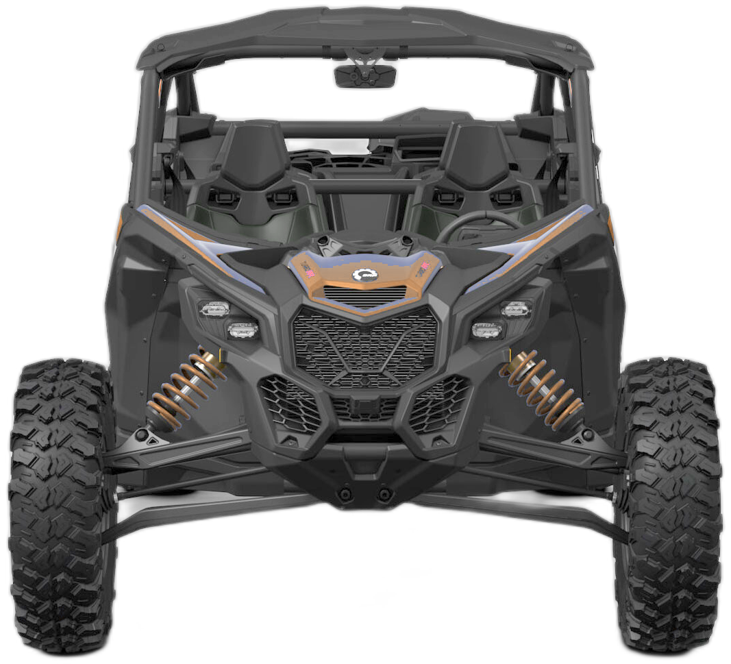 Orange Can-Am Maverick X3 Max RS shown from the front